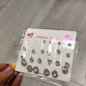 FREE WITH PURCHASE 12 silver earrings